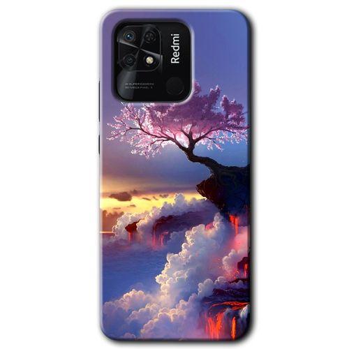 Redmi 10C Kılıf HD Desen Baskılı Arka Kapak - Wash Red Wall