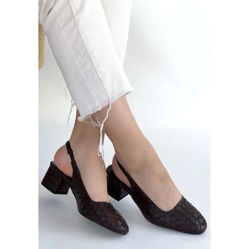 Dier Kahverengi Cilt Topuklu Ayakkabı