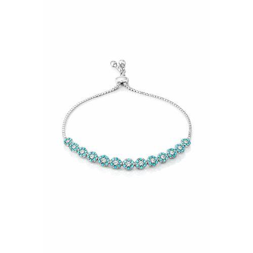 925 Ayar Gümüş Firuze Taşlı Suyolu Asansör Kilitli Kadın Bileklik