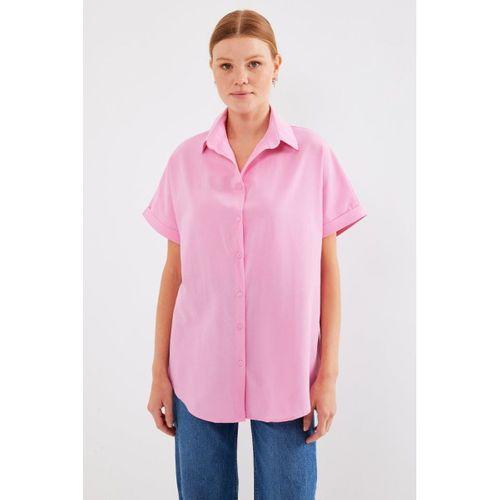 20120 Oversize Kısa Kollu Gömlek - Pembe