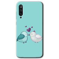 Xiaomi Mi 9 Kılıf Baskılı Kapak - Mutlu Kuşlar + 5D Tam Kaplayan Cam
