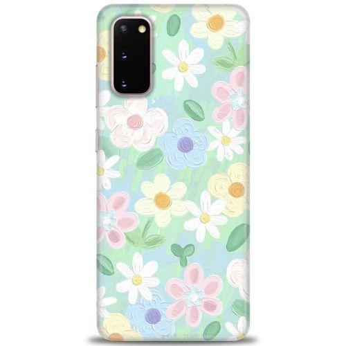 Samsung Galaxy S20 Kılıf HD Baskılı Kılıf - Çiçekk + Tam Ekran Koruyucu