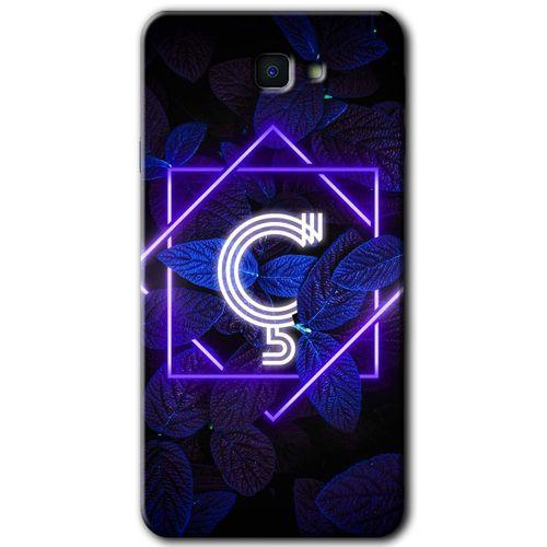 Potkal Hediye Fabrikası Samsung Galaxy J7 Prime Kılıf HD Desen Baskılı Arka Kapak - Dark Neon Yaprak Ç Harfi