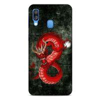 Samsung Galaxy A40 Kılıf Dragons (23) Ultra Koruma Kılıfı Tatoo Kırmızı Ejderha