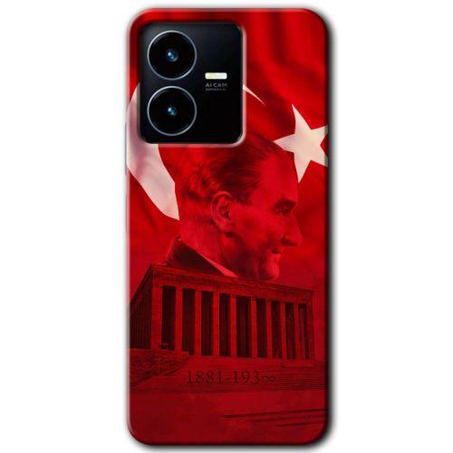 Vivo Y22s Kılıf HD Desen Baskılı Arka Kapak - Anıtkabir Atatürk