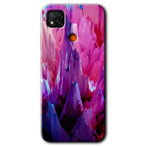 Xiaomi Redmi 9c Kılıf HD Desen Baskılı Arka Kapak + Temperli Cam - Abstraction Sharp