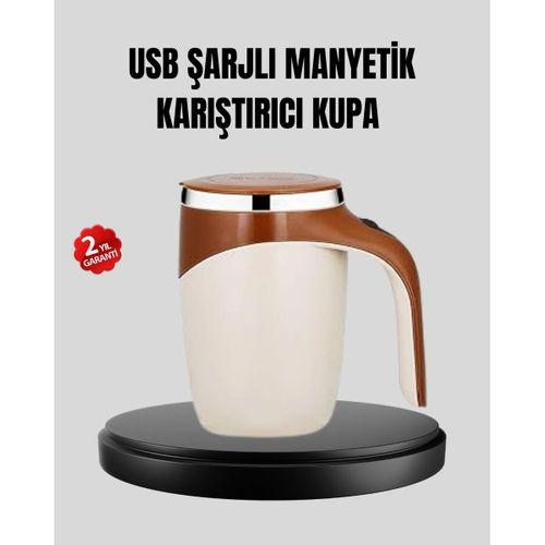 Usb Şarjlı Manyetik Karıştırıcı Kupa Otomatik Karıştırma Paslanmaz Çelik