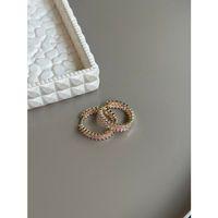 Taşlı Halka Küpe - Pembe