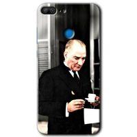 Honor 9 Lite HD Baskılı Kılıf + 9D Tam Ekran Koruyucu - Atatürk Türk Kahvesi