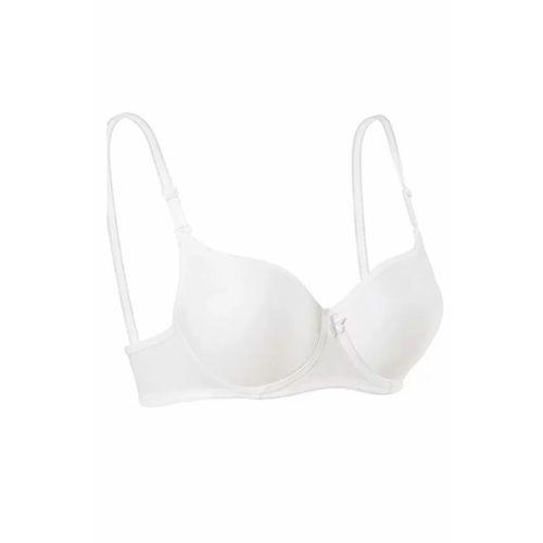 Destekli Slikonlu Düz Sütyen Beyaz