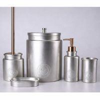 By Selim Stamp Gümüş 5 Parça Polyester Banyo Seti