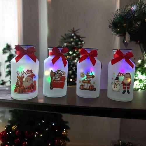 VIP 4 ADET RGB RENKLİ LED IŞIKLI 17 CM CAM KAVANOZ IŞIKLI KAVANOZ YILBAŞI IŞIKLARI YILBAŞI DEKORLARI