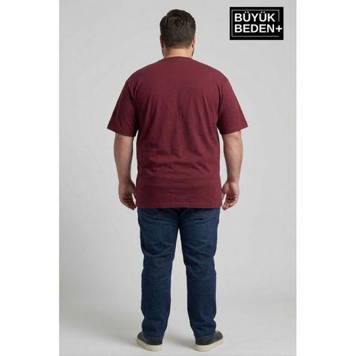 Erkek Büyük Beden Brooklyn 1970 Baskılı Bisiklet Yaka Tshırt SPR25BTS904