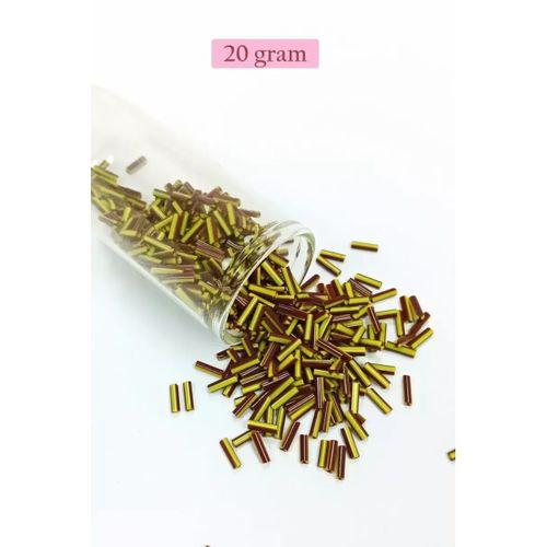 Uzun Boru Kesme Boncuk Çap 2mm Uzunluk 10 mm - 4 Renk - Toplam 80 Gram - BNC434
