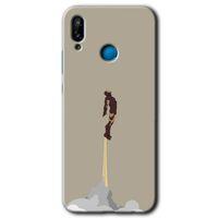 MRCİLETİSİM Huawei P20 Lite Kılıf HD Desen Baskılı Arka Kapak + Temperli Cam - İronman-Airport