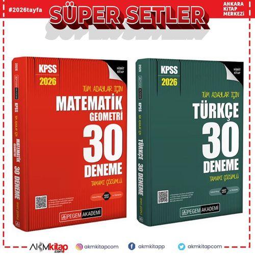 Pegem Yayınları 2026 KPSS Matematik ve Türkçe Deneme Seti 2 Kitap
