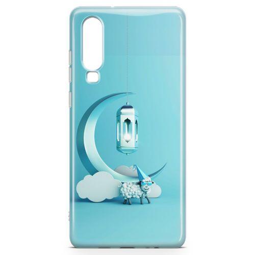 Huawei P30 Kılıf Masa Lambası Mavi Arka Kapak Koruma Desenli Full Koruyucu
