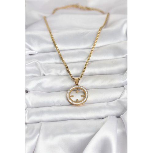 316L Çelik Burgu Zincir Model Çeyrek Takılabilir Kadın Kolye