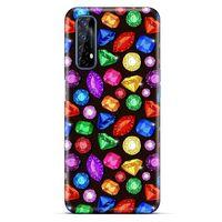 Oppo Realme 7 Kılıf Baskılı Özel Seri Taşlı (5) Koruma Kabı