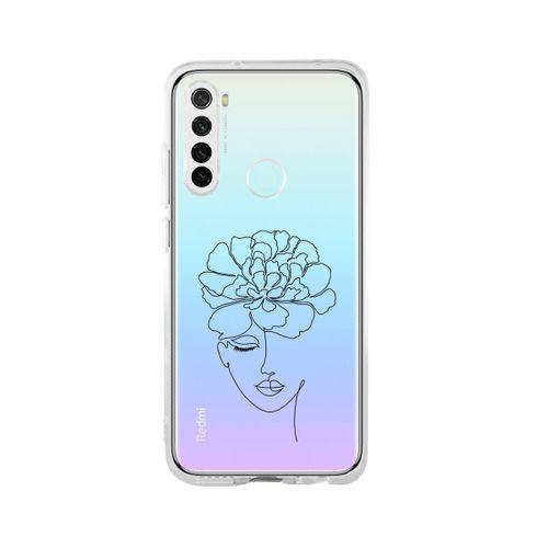 Redmi Note 8 Flower Women Art Desenli Premium Şeffaf Silikon Kılıf