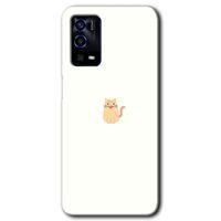 MRCİLETİSİM Oppo A55 Kılıf HD Desen Baskılı Arka Kapak + Temperli Cam - Cat Minimalism