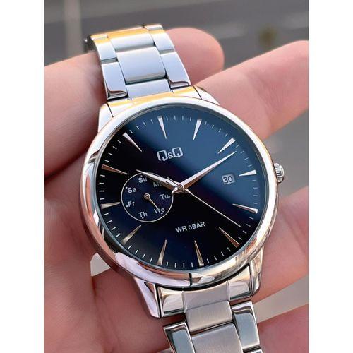 Q&Q Gün Fonksiyonlu Kadran Çelik Kordon 2 Yıl Garantili 3 Atm Suya Dayanıklı Erkek Kol Saati Q003.A2