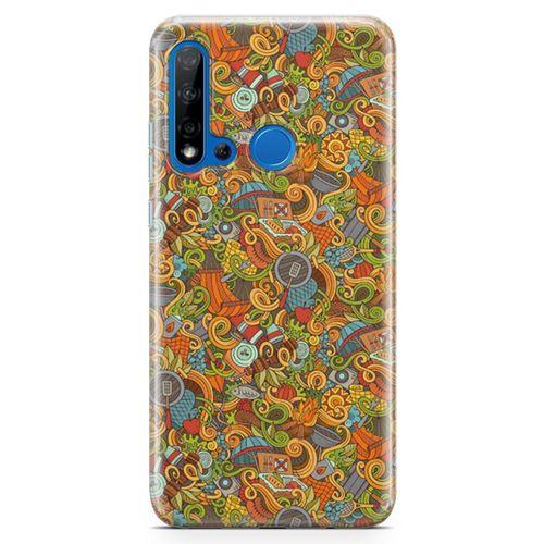 Huawei P20 Lite 2019 Kılıf Doodle Piknik Seti Arka Kapak Koruma Desenli Full Koruyucu