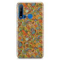 Huawei P20 Lite 2019 Kılıf Doodle Piknik Seti Arka Kapak Koruma Desenli Full Koruyucu