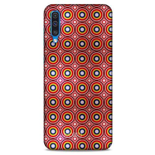 Samsung Galaxy A50 Kılıf Pastel Renkler (40) Fit Silikon Kılıf Yeşil Kırmızı