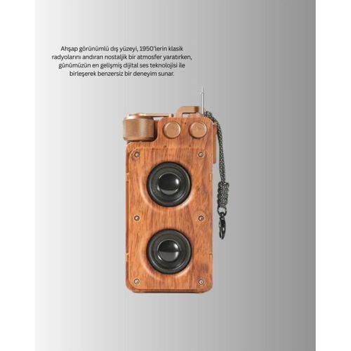 Klasik Görünümlü Bluetooth Hoparlör 360 Derece Stereo Ve Fm Radyo
