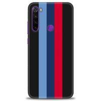 Xiaomi Redmi Note 8 Kılıf HD Baskılı Kılıf - Bordo Mavi Çubuklar + Tam Ekran Koruyucu