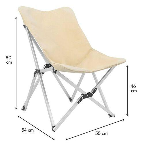 Kamp Ayısı® Alüminyum Katlanabilir Kamp Sandalyesi – Askılı Omuz Çantalı, Oxford Kumaş, Krem