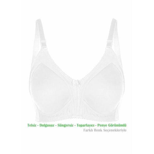Alışveriş Meydanı Kadın Beyaz Penye Pamuk Toparlayıcı Küçültücü Balensiz Sütyen