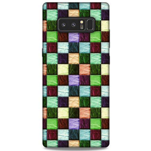 Samsung Galaxy Note 8 Kılıf Patchwork (6) Silikon Kılıf Su Yeşili