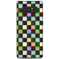Samsung Galaxy Note 8 Kılıf Patchwork (6) Silikon Kılıf Su Yeşili