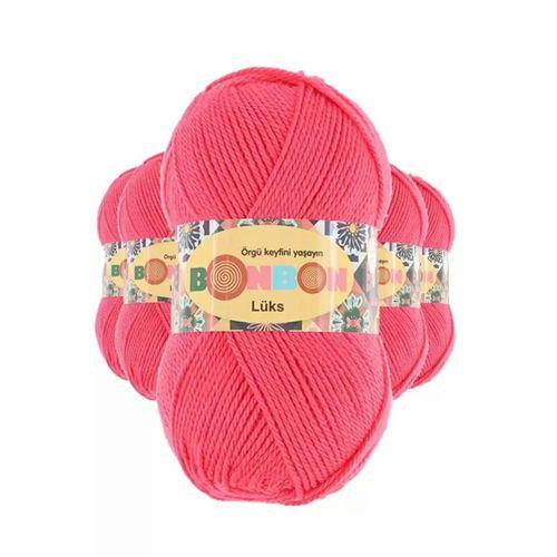 5 Adet Lüks Patik İpi Yünü Mercan 98299 - bonbon mudanis