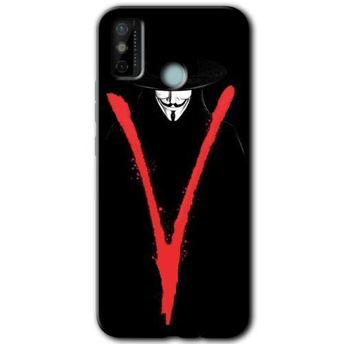 Potkal Hediye Fabrikası Tecno Spark 6 Go Kılıf HD Desen Baskılı Arka Kapak - V for