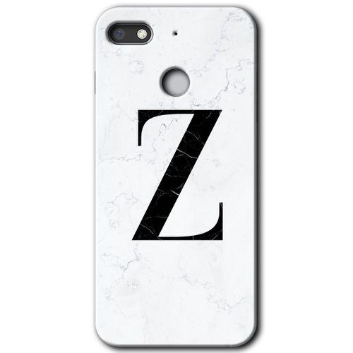 General Mobile GM 8 Go HD Baskılı Kılıf + 9D Tam Ekran Koruyucu - Beyaz Mermer Desenli Z Harfi