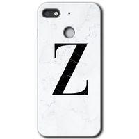 General Mobile GM 8 Go HD Baskılı Kılıf + 9D Tam Ekran Koruyucu - Beyaz Mermer Desenli Z Harfi