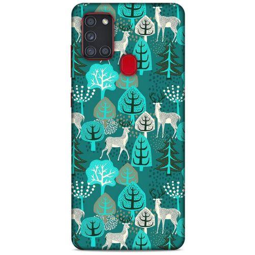 Samsung Galaxy A21s Kılıf Snowix (32) Soft Silikon Kılıf Turkuaz Beyaz