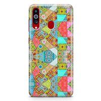 Samsung Galaxy A20s Kılıf Yeşil Vintage Arka Kapak Koruma Desenli Full Koruyucu