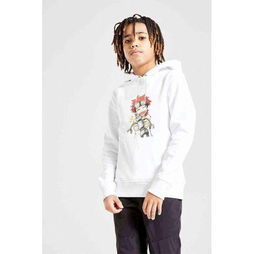 Anime One Piece Baskılı Unisex Çocuk Kapüşonlu Beyaz Sweatshirt