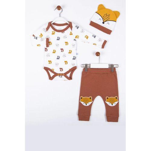 Little Fox Desenli 3'lü % 100 Pamuklu Erkek Takım