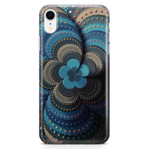 Apple iPhone XR Kılıf İnci Taşlı Çiçek Arka Kapak Koruma Desenli Full Koruyucu