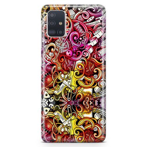 Samsung Galaxy A51 Kılıf Örgücü Doodle Arka Kapak Koruma Desenli Full Koruyucu