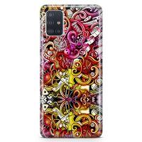 Samsung Galaxy A51 Kılıf Örgücü Doodle Arka Kapak Koruma Desenli Full Koruyucu