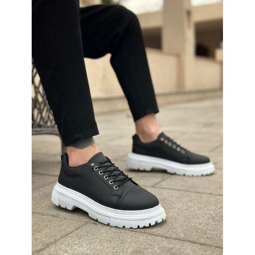 BA0245 Siyah Akıllı Lastik Bağcık Yüksek Taban Günlük Erkek Ayakkabı