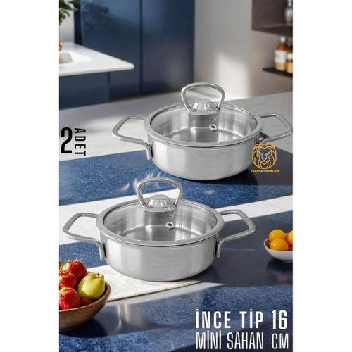 Zhlhome Mini Kapaklı Sahan Tencere 2 Li Set 16 Cm