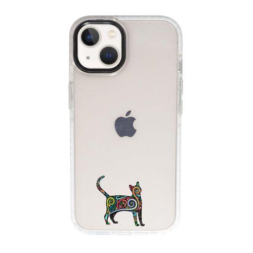 iPhone 13 Mandala Cat Candy Bumper Darbe Emci Silikonlu Telefon Kılıfı
