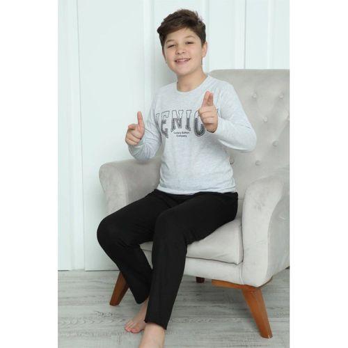 Erkek Çocuk Penye Pijama Takım Gri